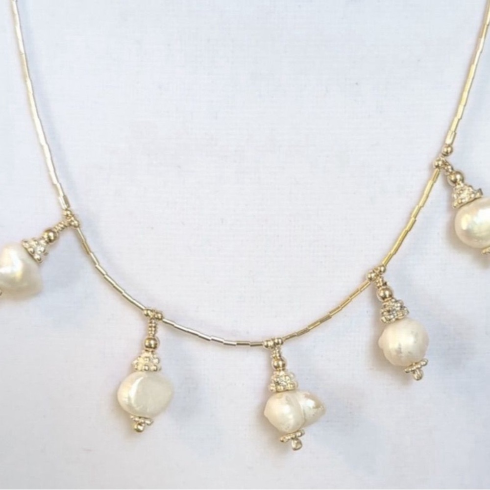 Elegant South Sea White Pearl Necklace on Sterling Silver Chain